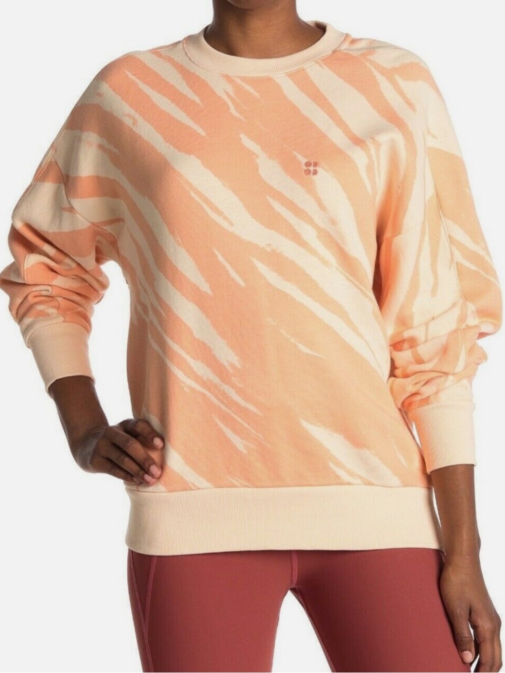 Sweaty Betty Essentials Sweatshirt Nectarine Orange Tie Dye Size Small